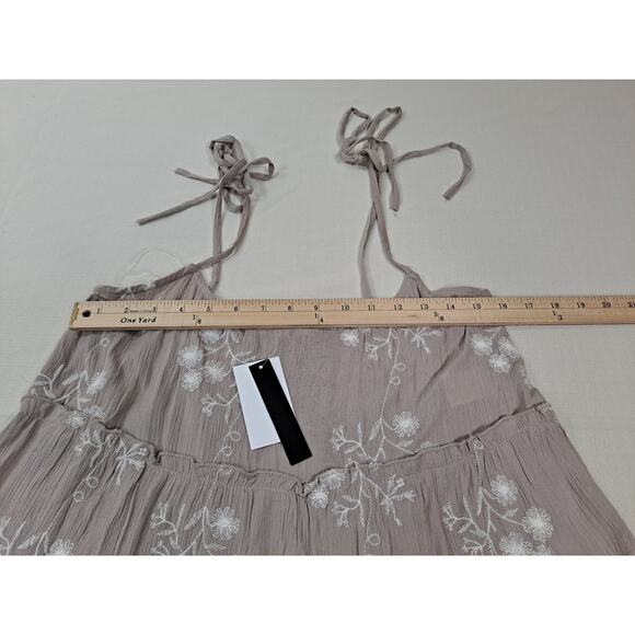 NWT Speechless Juniors' Large Tiered Shift Dress Mini Brown Embroidered - Picture 9 of 10